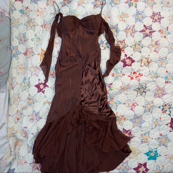 Dina Bar-el Dresses & Skirts - vintage dina bar-el silk brown midi/maxi dress